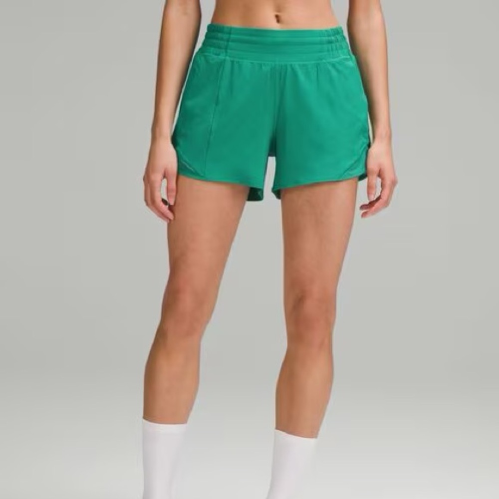 New Lululemon Hotty Hot High-Rise Lined Short 4" Cascadia Green / Size 2 NWT - Picture 3 of 8